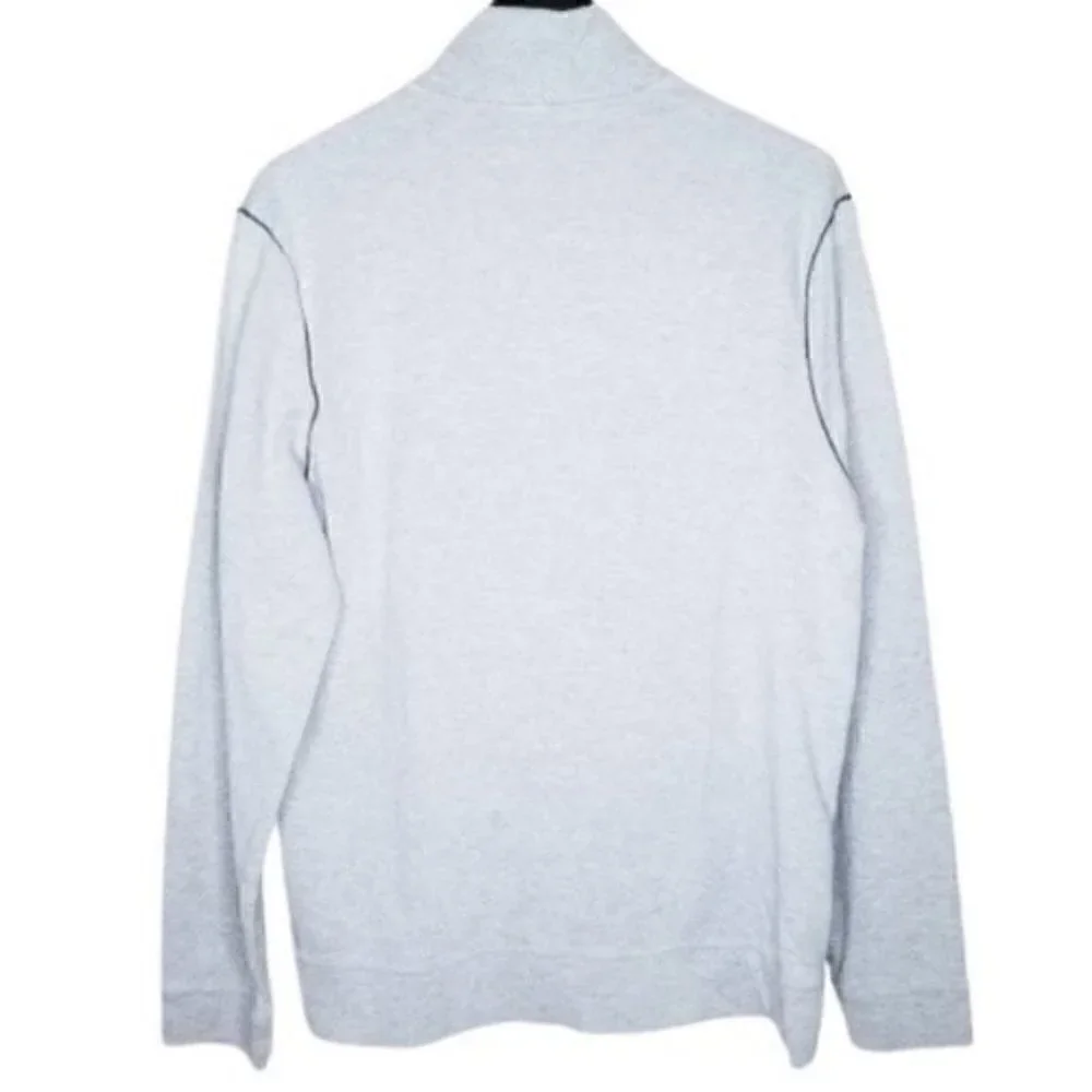 Perry Ellis Grey Quarter Zip Pullover Sweater